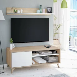 Base TV rovere 135x40x50h cm in legno - Amerino