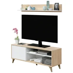 Base TV rovere 135x40x50h cm in legno - Amerino
