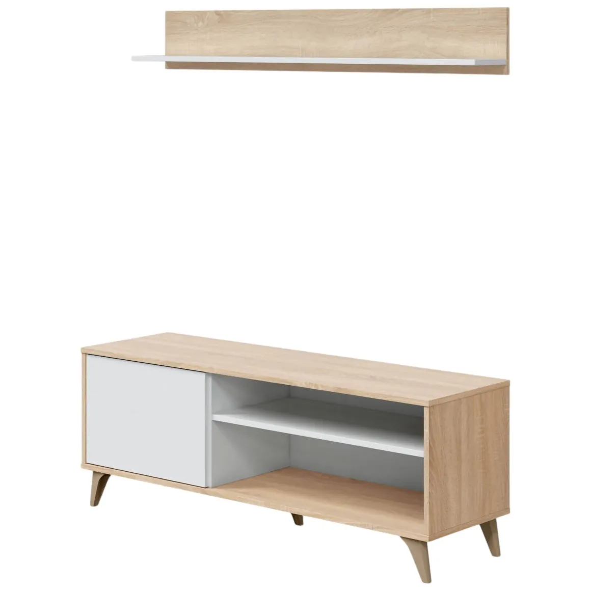 Base TV rovere 135x40x50h cm in legno - Amerino