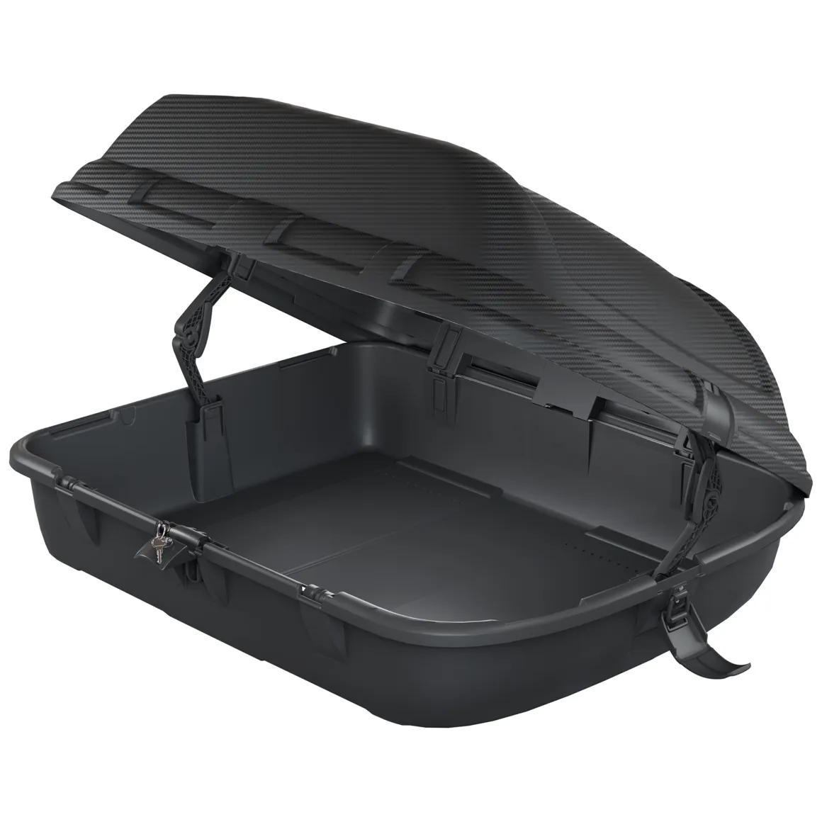 Bauli > Dmora Baule Auto Finitura Effetto Carbonio Capacità 270 l, 55 kg, Apertura a Ribalta Made in Italy - Chivin Nero