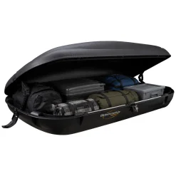 Baule Auto Nero Finitura Effetto Carbonio Capacità 350 l, 75 kg, Apertura Doppia Apertura Laterale Made in Italy - Copora
