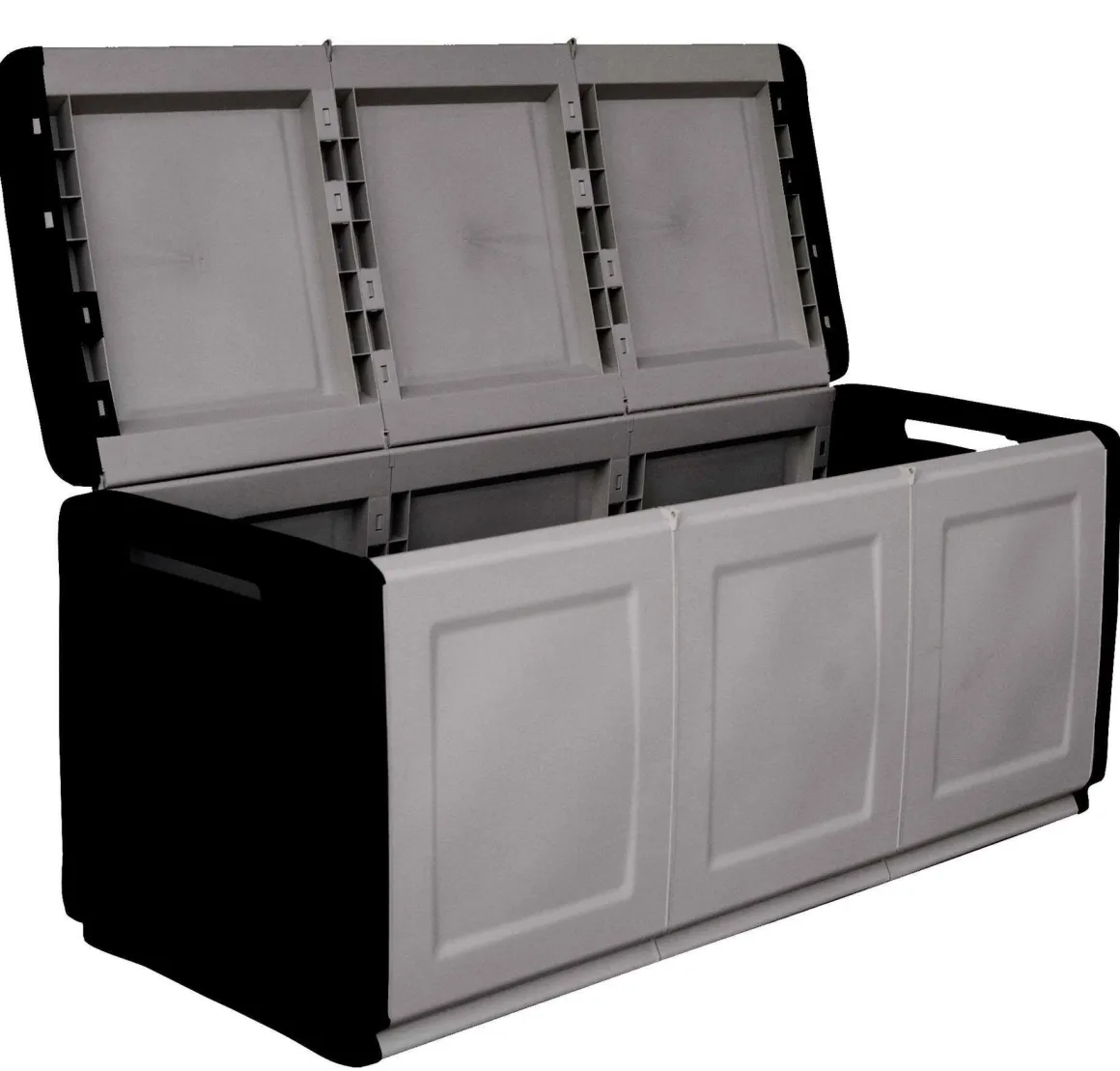 Baule da esterno grande 138x53x57h cm grigio chiaro e nero - Achse