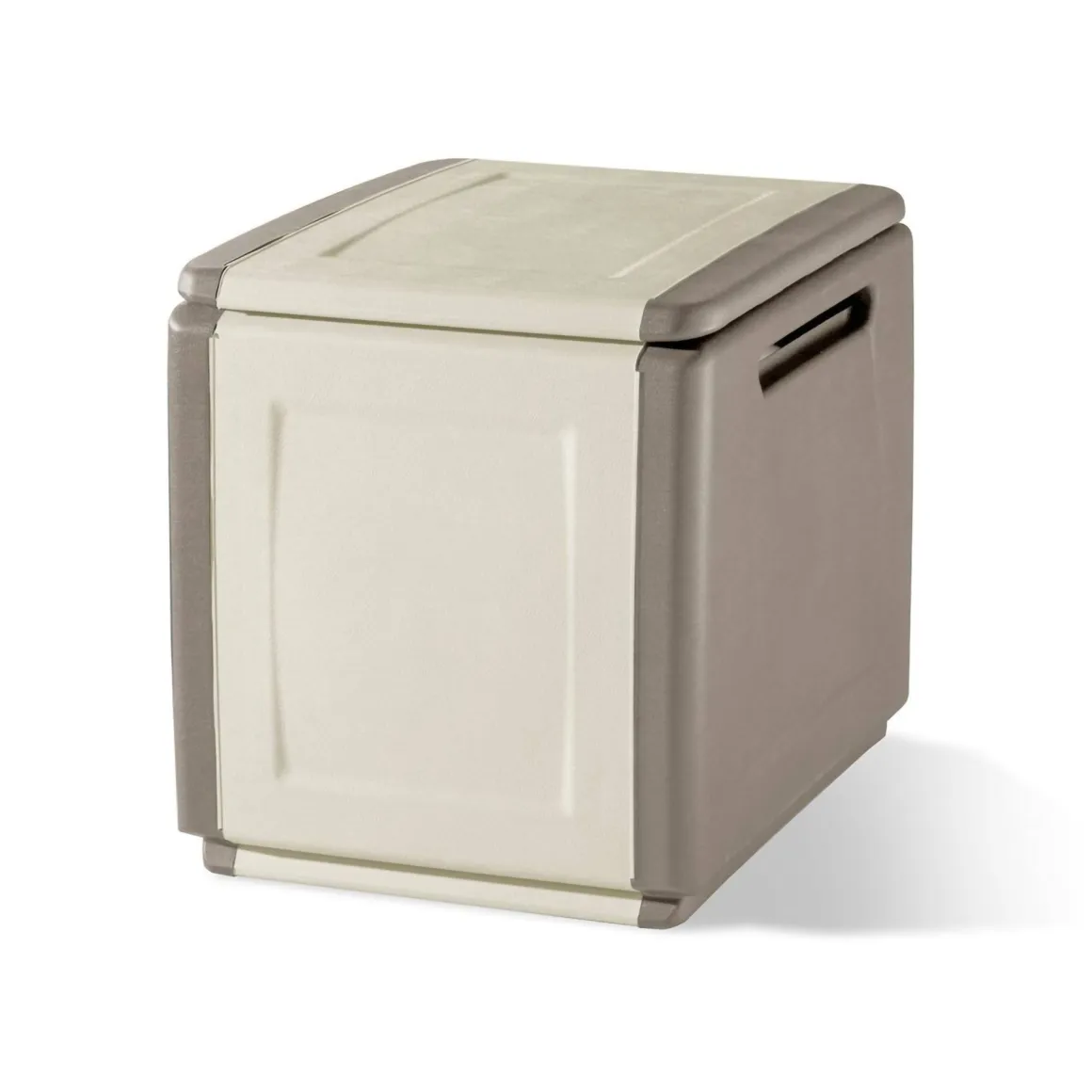 Baule da esterno piccolo 54x53x57h cm beige e marrone - Azziuro