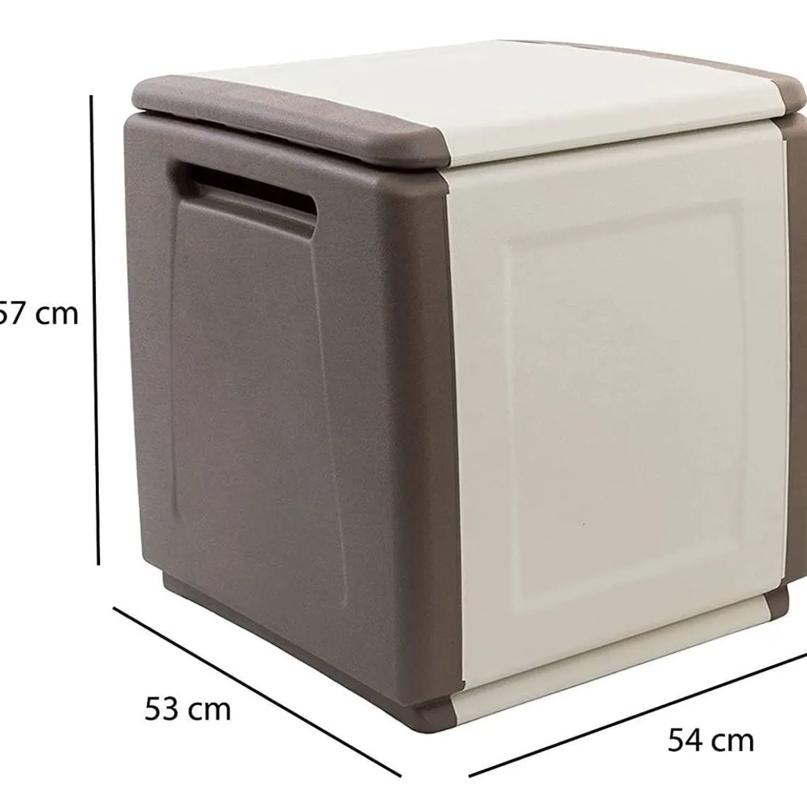 Baule da esterno piccolo 54x53x57h cm beige e marrone - Azziuro