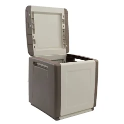 Baule da esterno piccolo 54x53x57h cm beige e marrone - Azziuro