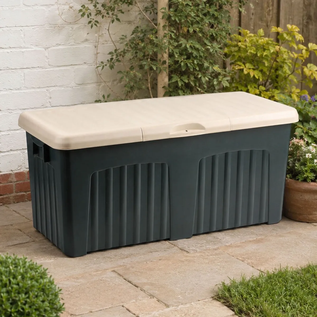 Bauli > Dmora Baule da esterno resistente 57x125x56h cm grigio - Asco Bianco, Nero Antracite
