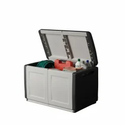 Baule da garage in plastica 96x53x57h cm grigio chiaro e nero - Andra
