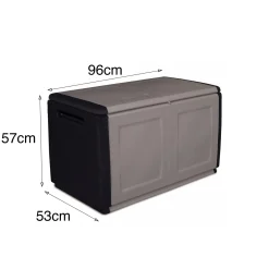 Baule da garage in plastica 96x53x57h cm grigio chiaro e nero - Andra