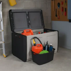 Baule da garage in plastica 96x53x57h cm grigio chiaro e nero - Andra