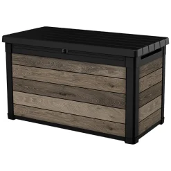 Baule Marrone Noce Marrone Rovere Scuro Lucchettabile, Finitura in Resina Chiusura a Ribalta 123x62x71h cm - Marshall