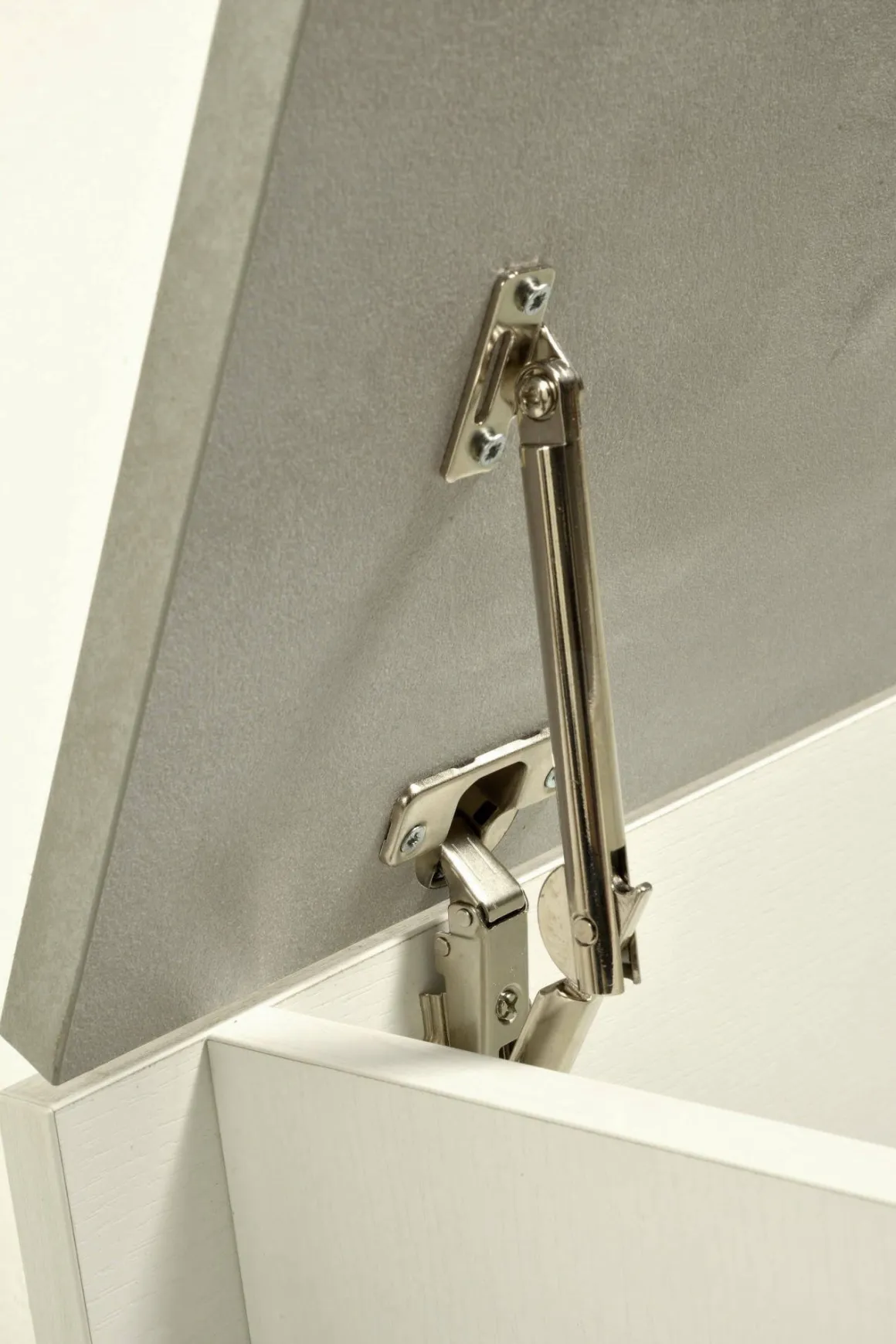 Baule moderno legno 90x45x45h cm bianco e cemento - Ayusnay