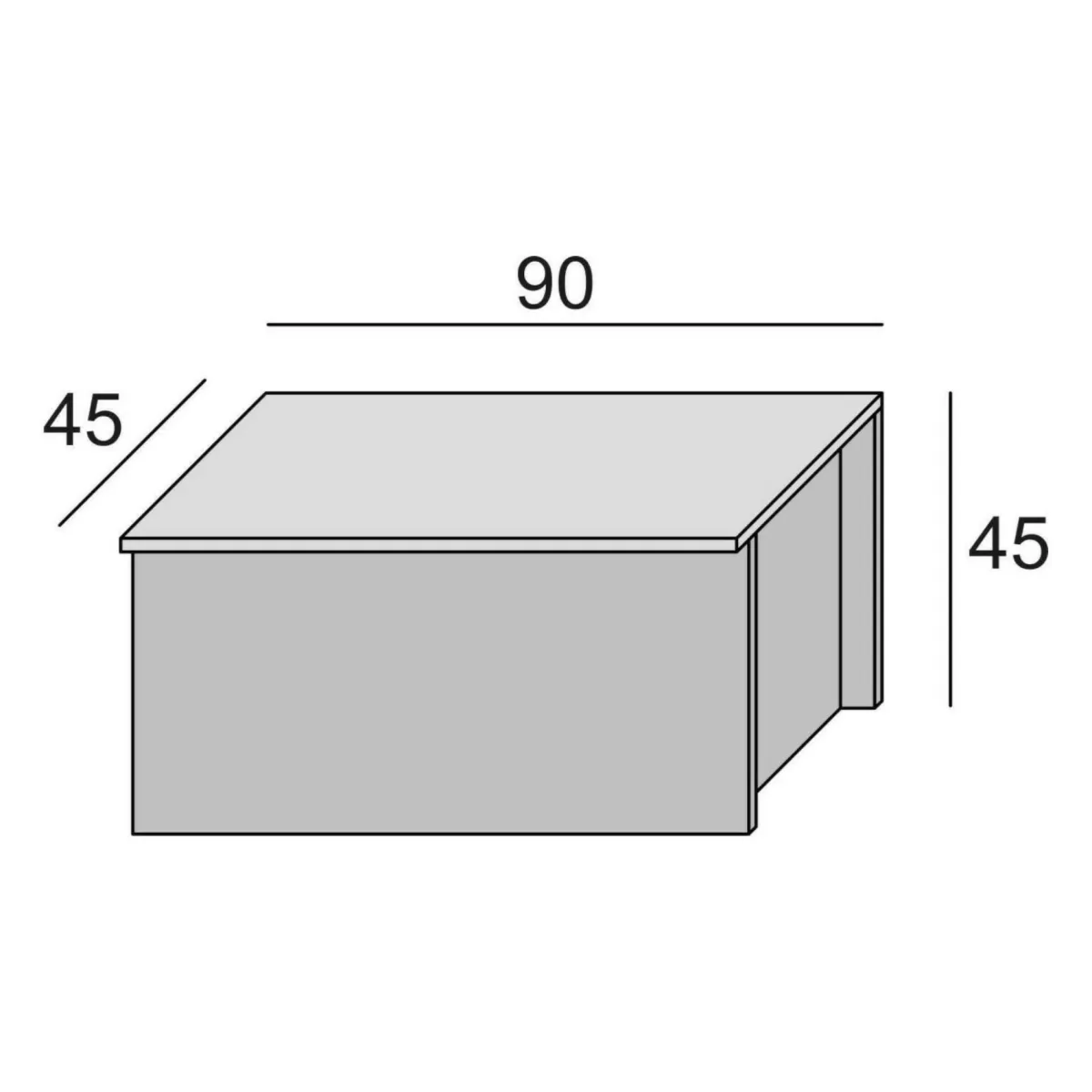 Cassapanche > Dmora Baule salvaspazio in legno 90x45x45h cm - Ayusnay Bianco