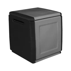 Bauletto da esterno quadrato 54x53x57h cm grigio chiaro e nero - Azziuro