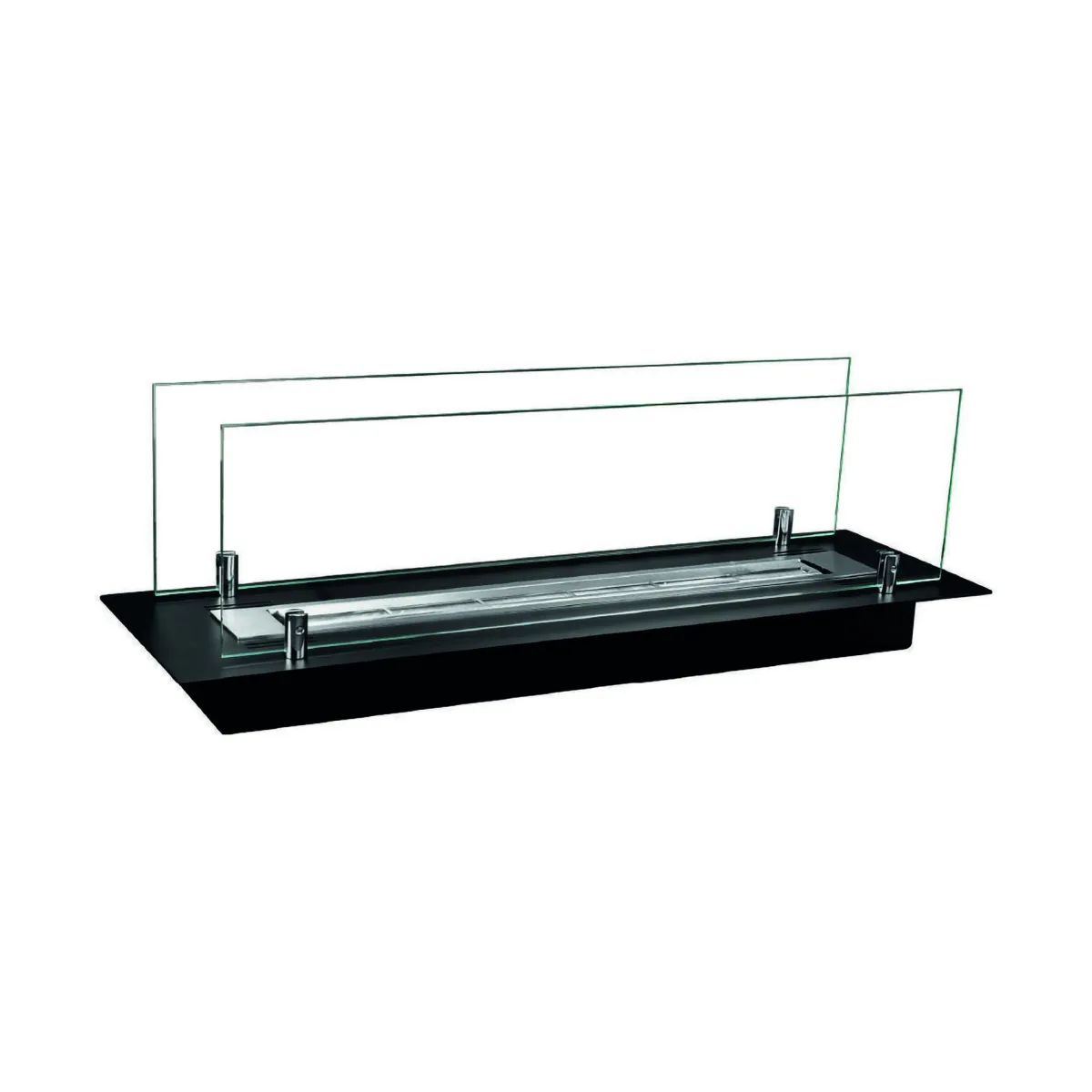 Accessori Riscaldamento > Dmora Bruciatore Affile, 65x65 h21 cm, Nero e Argento Argento, Nero