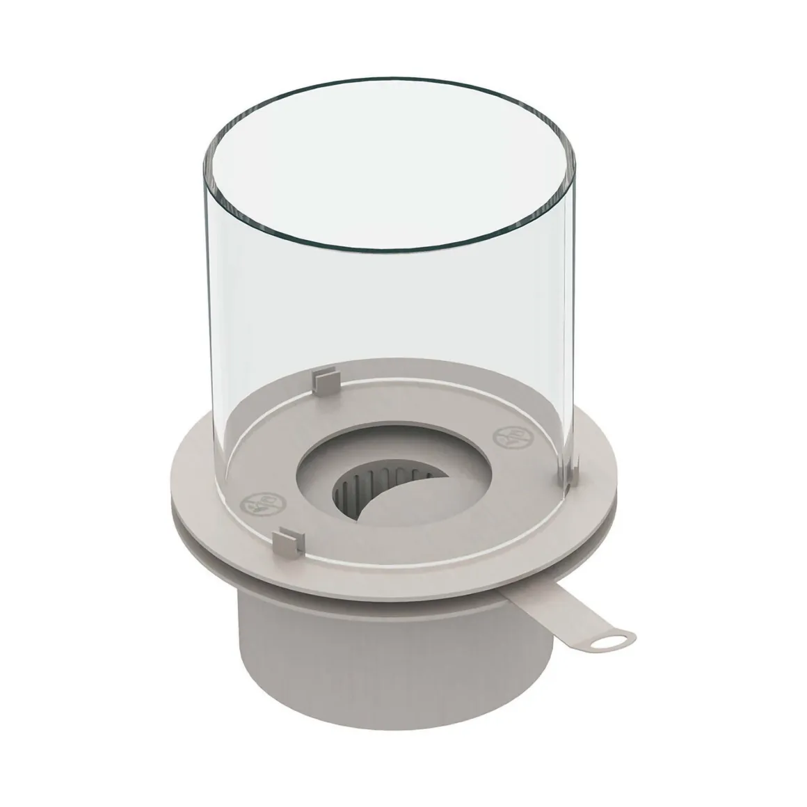 Bruciatore Ardore, 25x25 h31 cm, Grigio e Trasparente