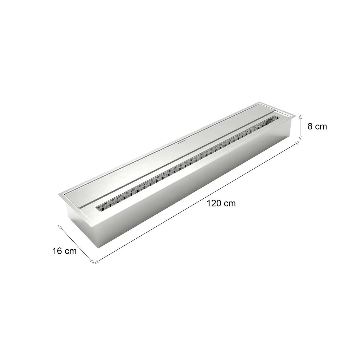 Accessori Riscaldamento > Dmora Bruciatore Combustibile Bioetanolo Ecoflame Installazione Incasso, Adatto per Camino - Andrano Argento