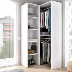 Cabina armadio angolare 5 ripiani bianca 79x185h cm - Arpagone