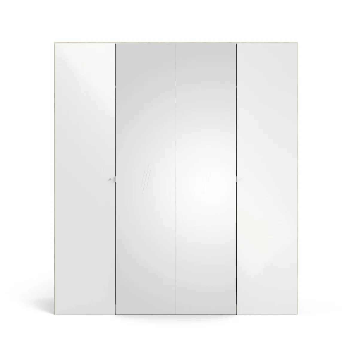 Altri Guardaroba > Dmora Cabina armadio 4 ante quercia e bianca lucida 195x218h cm - Keila Bianco Lucido, Marrone Quercia