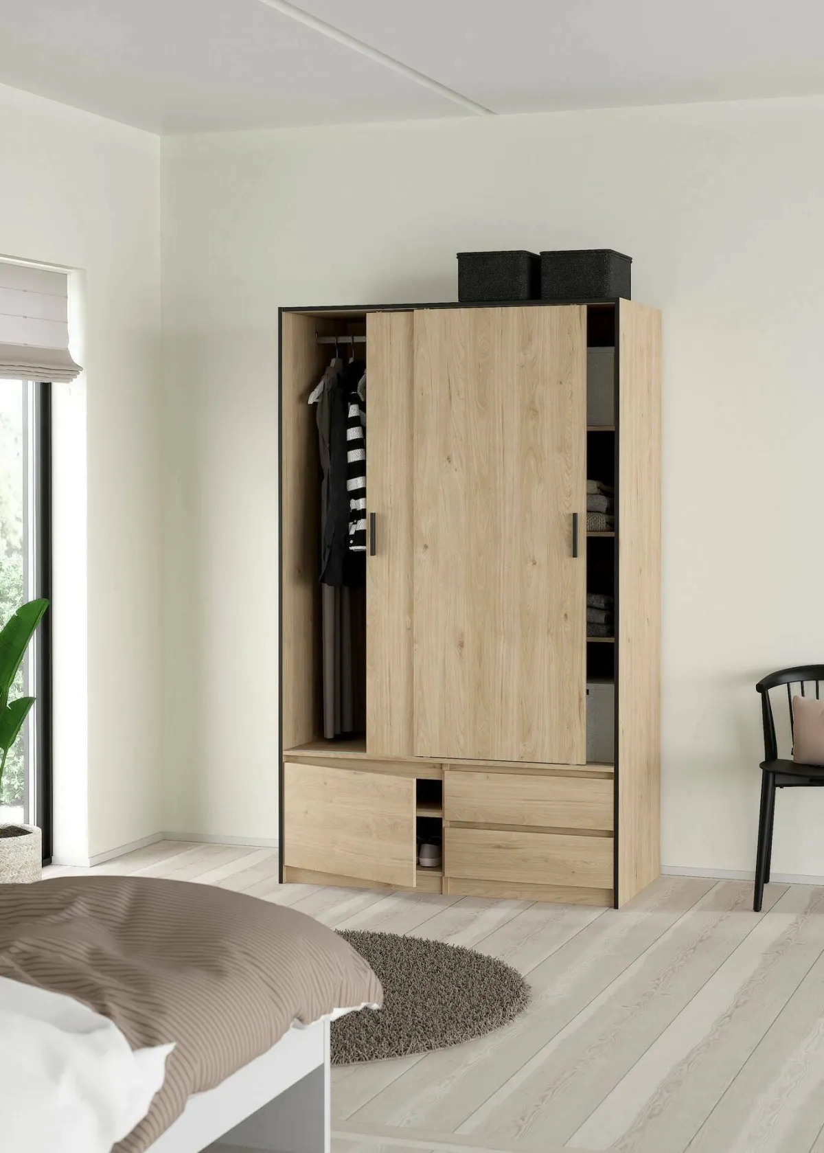 Altri Guardaroba > Dmora Cabina armadio 3 ante rovere 121x200h cm - Bedollo Marrone Rovere
