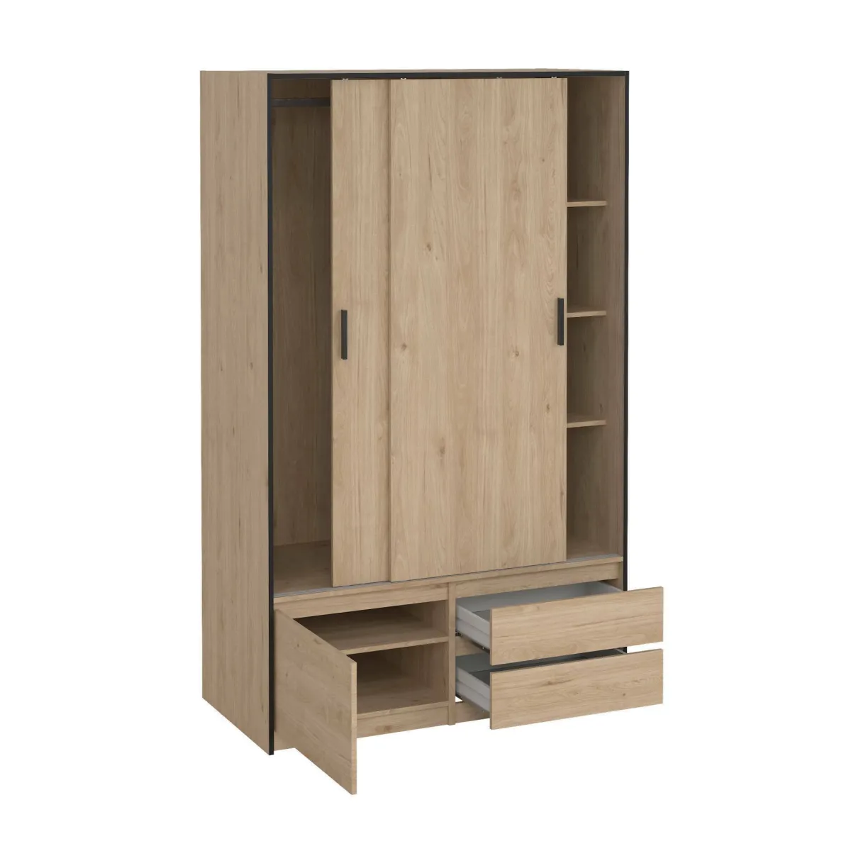 Altri Guardaroba > Dmora Cabina armadio 3 ante rovere 121x200h cm - Bedollo Marrone Rovere