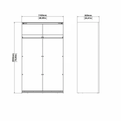Altri Guardaroba > Dmora Cabina armadio classica bianca 118x200h cm - Ethelfleda Bianco