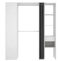 Altri Guardaroba|Camera Da Letto > Dmora Cabina armadio classica bianca e rovere 196x187h cm - Ary Marrone, Bianco Rovere