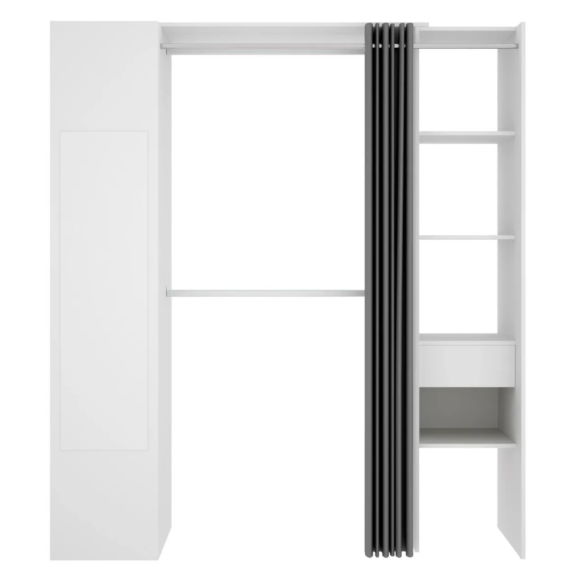 Altri Guardaroba|Camera Da Letto > Dmora Cabina armadio classica bianca e rovere 196x187h cm - Ary Marrone, Bianco Rovere