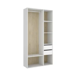 Cabina armadio classica bianca e rovere 98x205h cm - Maon