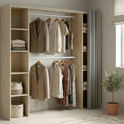 Cabine Armadio|Altri Guardaroba > Dmora Cabina armadio classica rovere 180x205h cm - Caloy Marrone Rovere