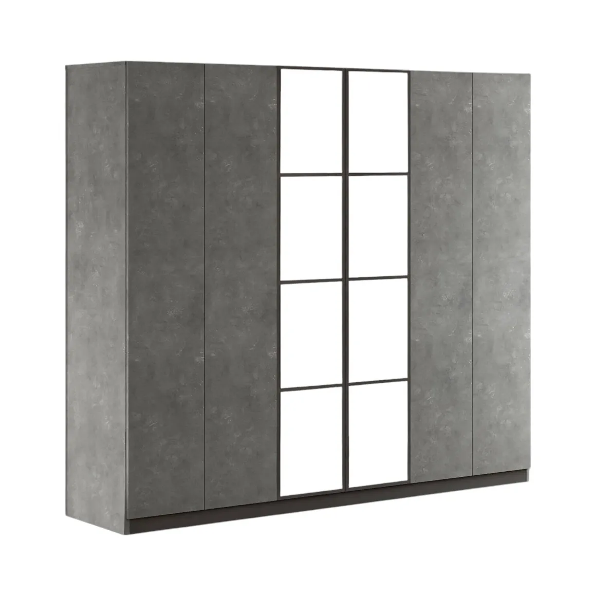 Cabina armadio con appendiabiti antracite e grigia 207x183h cm - Gaja