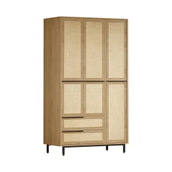 Altri Guardaroba > Dmora Cabina armadio con appendiabiti rovere e bianca opaca 119x184h cm - Dania Bianco Opaco, Marrone Rovere
