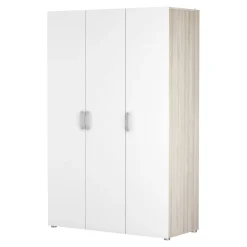 Altri Guardaroba > Dmora Cabina armadio con appendiabiti rovere e bianca opaca 119x184h cm - Dania Bianco Opaco, Marrone Rovere