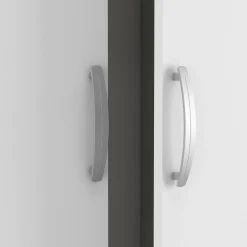 Altri Guardaroba > Dmora Cabina armadio con appendiabiti rovere e bianca opaca 119x184h cm - Dania Bianco Opaco, Marrone Rovere