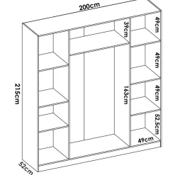 Altri Guardaroba > Dmora Cabina armadio con ripiani regolabili rovere 214x205h cm - Pali Marrone Rovere