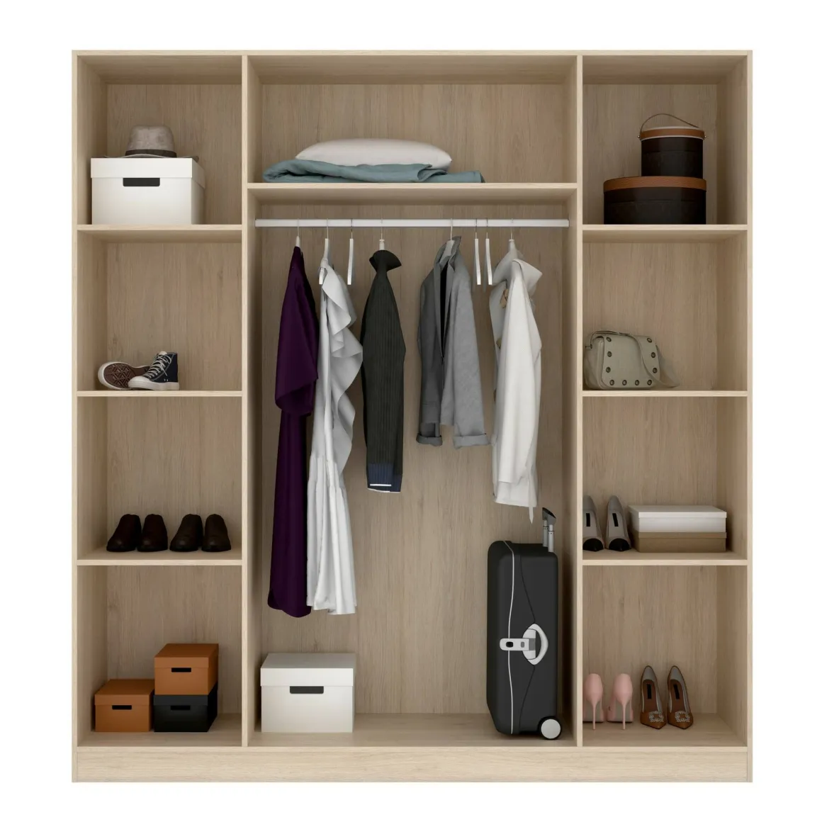 Cabina armadio con ripiani regolabili rovere 200x215h cm - Persefone