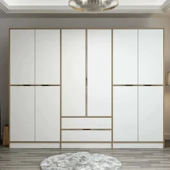 Cabina armadio grande bianca e oro 277x208h cm - Gaspard