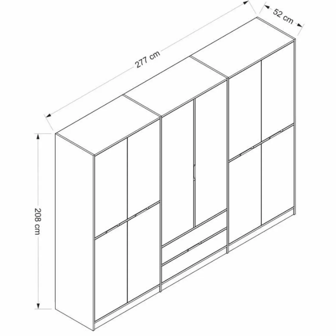 Cabina armadio grande bianca e oro 277x208h cm - Gaspard