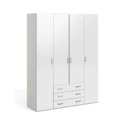 Altri Guardaroba > Dmora Cabina armadio in legno bianca lucida 154x200h cm - Amoruccio Bianco Lucido