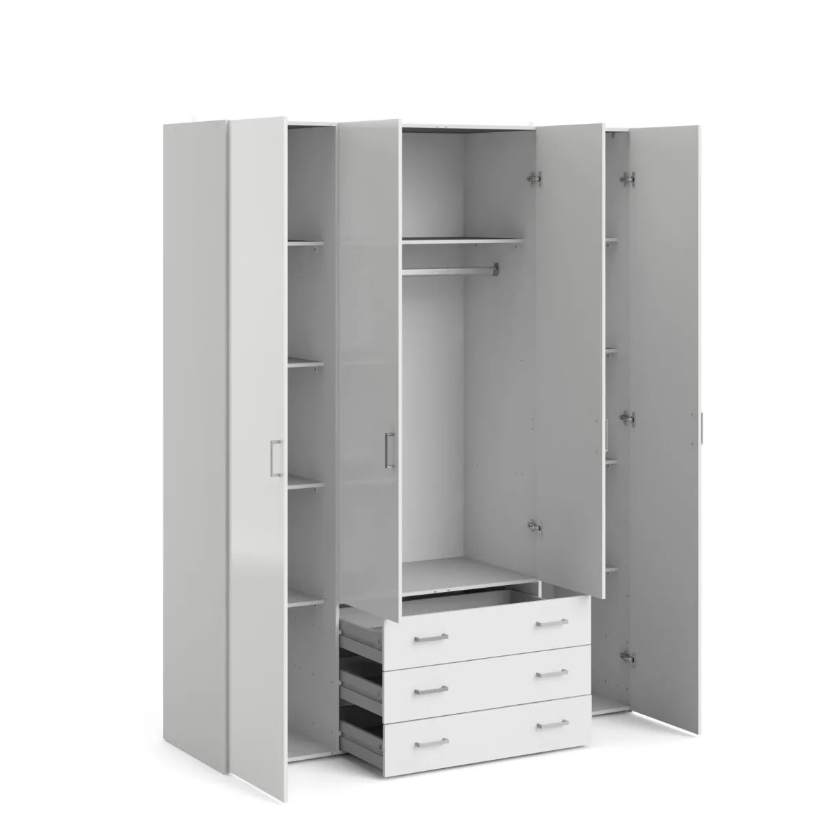 Altri Guardaroba > Dmora Cabina armadio in legno bianca lucida 154x200h cm - Amoruccio Bianco Lucido