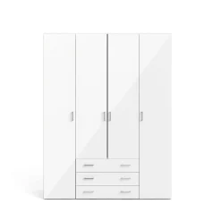 Altri Guardaroba > Dmora Cabina armadio in legno bianca lucida 154x200h cm - Amoruccio Bianco Lucido