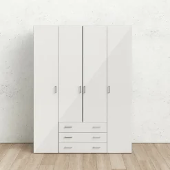 Altri Guardaroba > Dmora Cabina armadio in legno bianca lucida 154x200h cm - Amoruccio Bianco Lucido