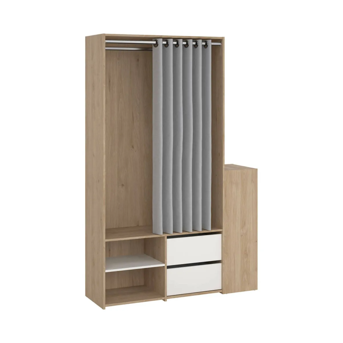 Altri Guardaroba > Dmora Cabina armadio in legno rovere e bianca 127x197h cm - Amaranto Bianco, Marrone Rovere