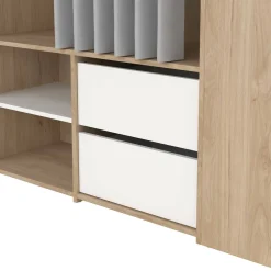 Altri Guardaroba > Dmora Cabina armadio in legno rovere e bianca 127x197h cm - Amaranto Bianco, Marrone Rovere