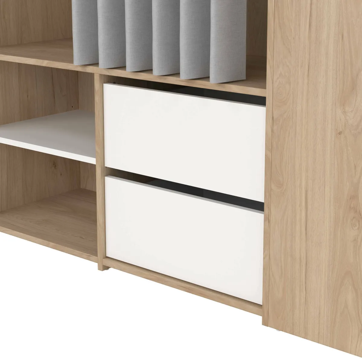 Altri Guardaroba > Dmora Cabina armadio in legno rovere e bianca 127x197h cm - Amaranto Bianco, Marrone Rovere