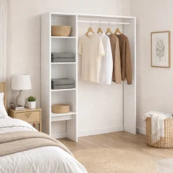 Cabina armadio 4 ripiani bianca 140x187h cm - Acquata