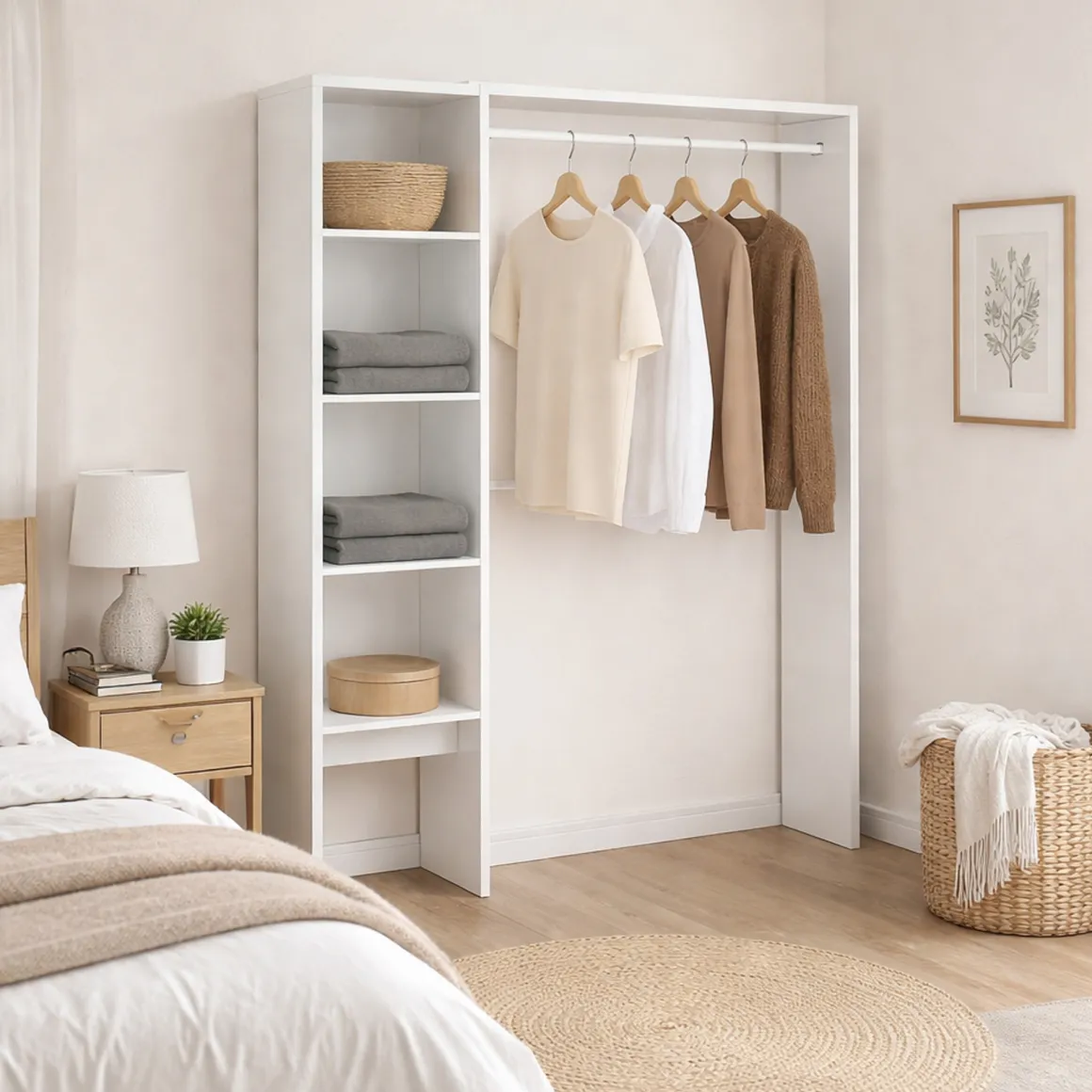 Cabina armadio 4 ripiani bianca 140x187h cm - Acquata