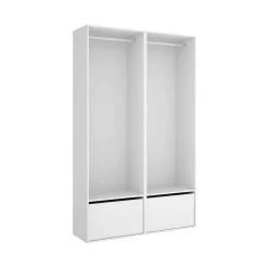 Cabine Armadio|Altri Guardaroba > Dmora Cabina armadio salvaspazio bianca e rovere 120x205h cm - Pewa Marrone, Bianco Rovere