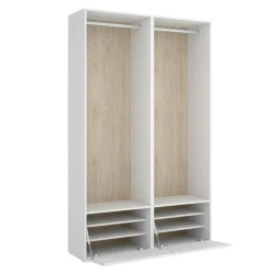Cabine Armadio|Altri Guardaroba > Dmora Cabina armadio salvaspazio bianca e rovere 120x205h cm - Pewa Marrone, Bianco Rovere