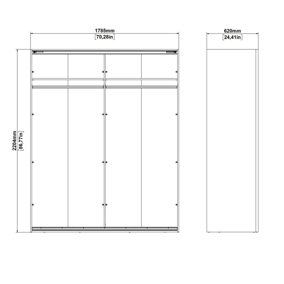 Altri Guardaroba > Dmora Cabina armadio salvaspazio grigia 178x220h cm - Hagupit Grigio
