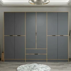 Cabina armadio salvaspazio nera e oro 277x208h cm - Gaspard